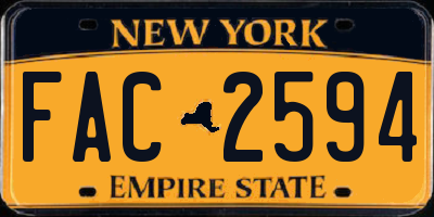 NY license plate FAC2594