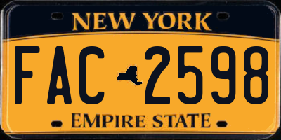 NY license plate FAC2598