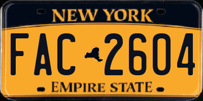 NY license plate FAC2604