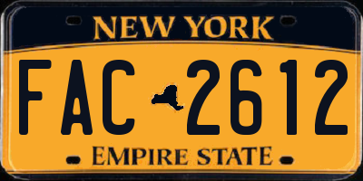 NY license plate FAC2612