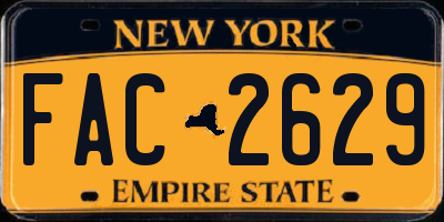 NY license plate FAC2629