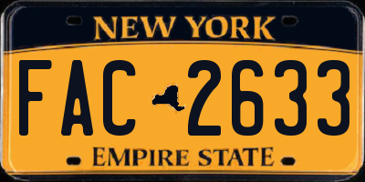 NY license plate FAC2633