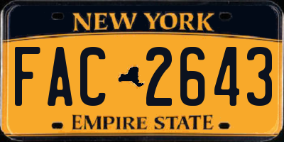 NY license plate FAC2643