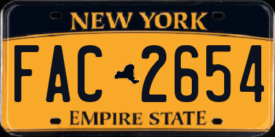 NY license plate FAC2654