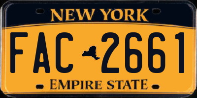 NY license plate FAC2661