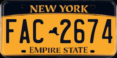 NY license plate FAC2674