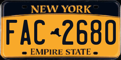 NY license plate FAC2680