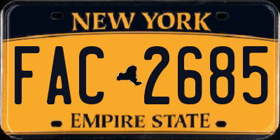 NY license plate FAC2685