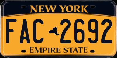 NY license plate FAC2692