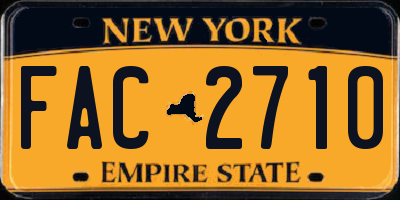 NY license plate FAC2710