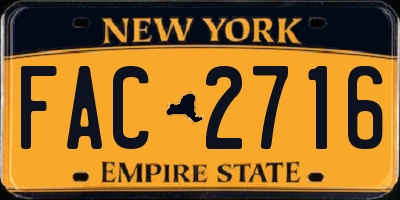 NY license plate FAC2716