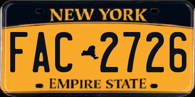 NY license plate FAC2726