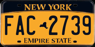 NY license plate FAC2739