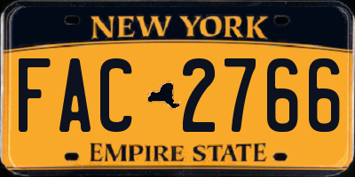 NY license plate FAC2766