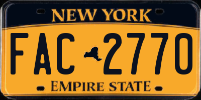 NY license plate FAC2770