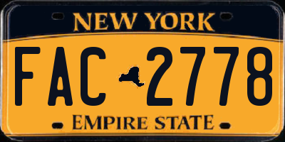 NY license plate FAC2778