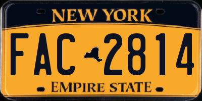 NY license plate FAC2814
