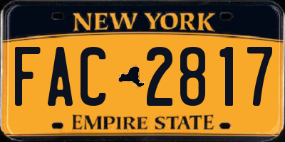 NY license plate FAC2817