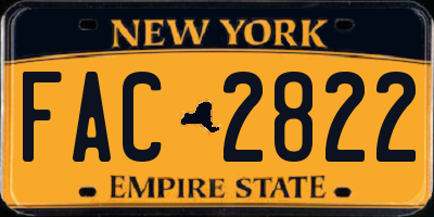 NY license plate FAC2822