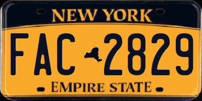 NY license plate FAC2829