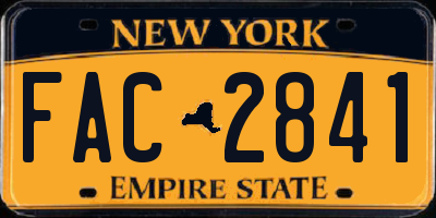 NY license plate FAC2841