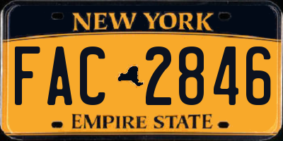 NY license plate FAC2846