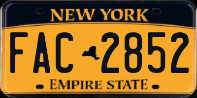 NY license plate FAC2852