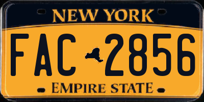 NY license plate FAC2856