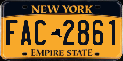 NY license plate FAC2861