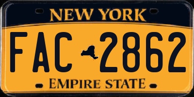 NY license plate FAC2862