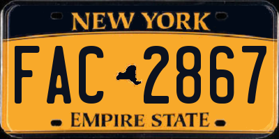 NY license plate FAC2867