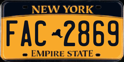NY license plate FAC2869