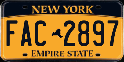 NY license plate FAC2897