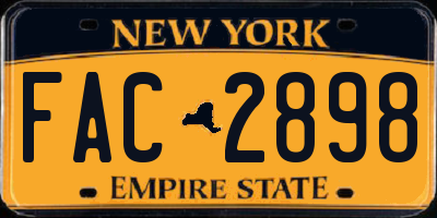 NY license plate FAC2898
