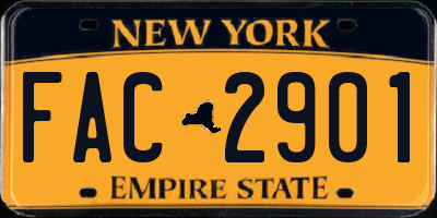 NY license plate FAC2901