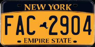 NY license plate FAC2904