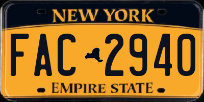 NY license plate FAC2940