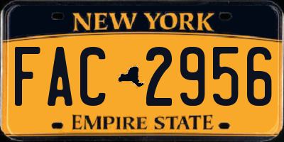 NY license plate FAC2956