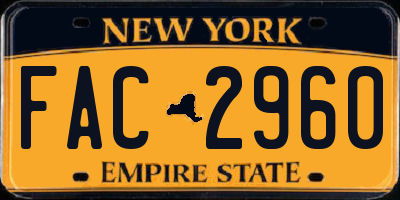 NY license plate FAC2960