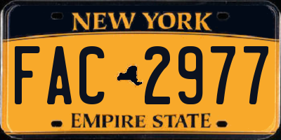 NY license plate FAC2977