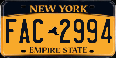 NY license plate FAC2994