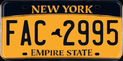 NY license plate FAC2995
