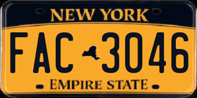 NY license plate FAC3046