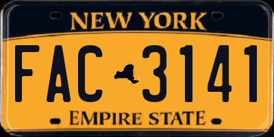 NY license plate FAC3141