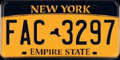 NY license plate FAC3297