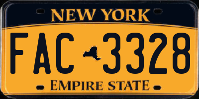 NY license plate FAC3328
