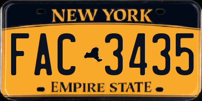 NY license plate FAC3435