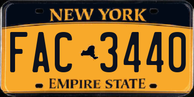 NY license plate FAC3440