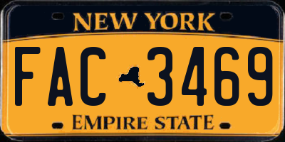 NY license plate FAC3469