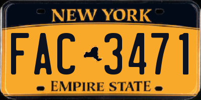 NY license plate FAC3471